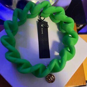 Marc By Marc Jacobs Green Chain-Link Bracelet w/ Gold Charm Unisex